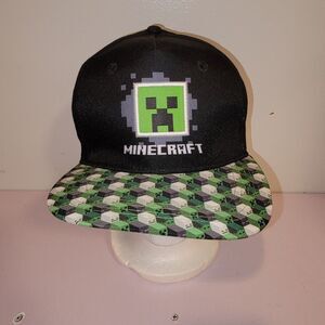 Minecraft Creeper  Baseball Cap Hat YOUTH Size OSFM Black Green